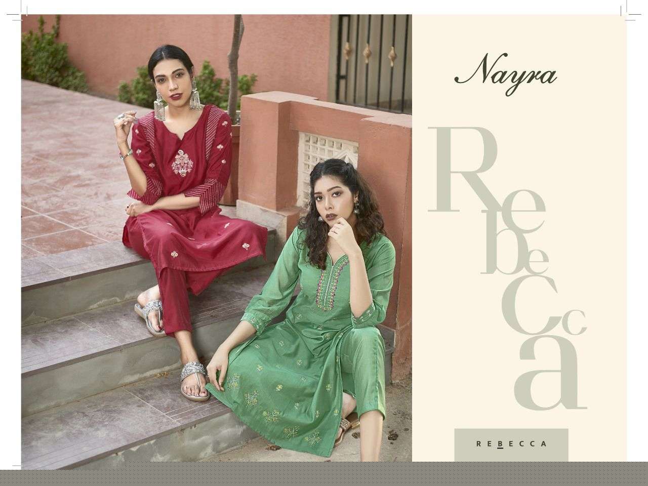 REBECCA BY NAYRA 101 TO 108 SERIES DESIGNER STYLISH FANCY COLORFUL BEAUTIFUL PARTY WEAR & ETHNIC WEAR COLLECTION CHANDERI SILK KURTIS WITH BOTTOM AT WHOLESALE PRICE
