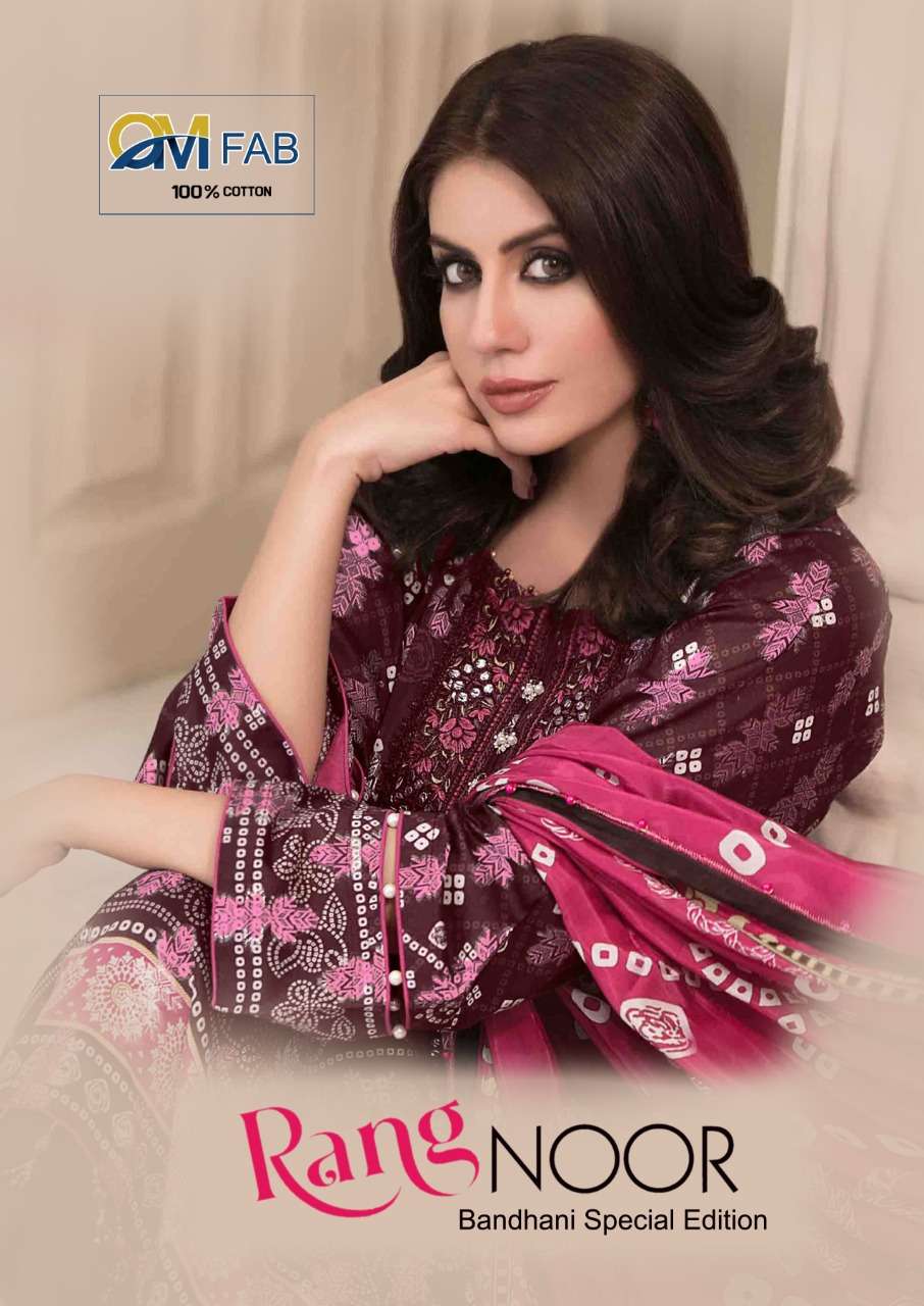 RANG NOOR BY OM FAB 101 TO 106 SERIES BEAUTIFUL SUITS COLORFUL STYLISH FANCY CASUAL WEAR & ETHNIC WEAR HEAVY COTTON PRINT DRESSES AT WHOLESALE PRICE