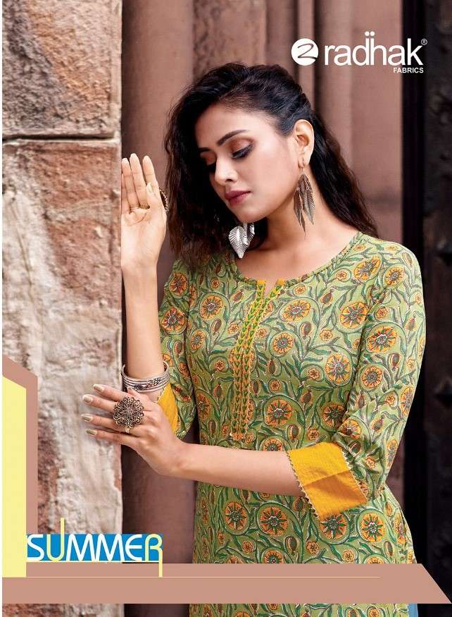 SUMMER BY RADHAK FASHION 165 TO 174 SERIES DESIGNER STYLISH FANCY COLORFUL BEAUTIFUL PARTY WEAR & ETHNIC WEAR COLLECTION COTTON PRINT KURTIS AT WHOLESALE PRICE