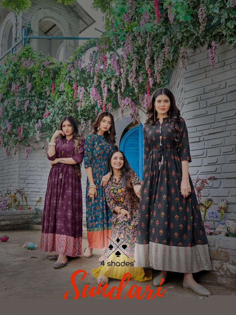 SUNDARI VOL-3 BY 4 SHADES 301 TO 308 SERIES BEAUTIFUL STYLISH FANCY COLORFUL CASUAL WEAR & ETHNIC WEAR RAYON PRINT GOWNS AT WHOLESALE PRICE
