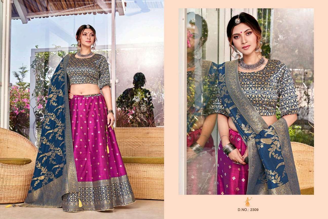 SITARA BY ANANDAM 2308 TO 2315 SERIES INDIAN TRADITIONAL BEAUTIFUL STYLISH DESIGNER BANARASI SILK JACQUARD EMBROIDERED PARTY WEAR SILK LEHENGAS AT WHOLESALE PRICE