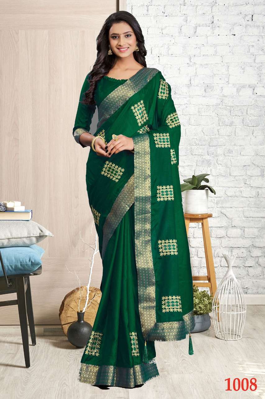 SITARA VOL-2 BY INDO VASTRA 1007 TO 1011 SERIES INDIAN TRADITIONAL WEAR COLLECTION BEAUTIFUL STYLISH FANCY COLORFUL PARTY WEAR & OCCASIONAL WEAR SILK COTTON SAREES AT WHOLESALE PRICE