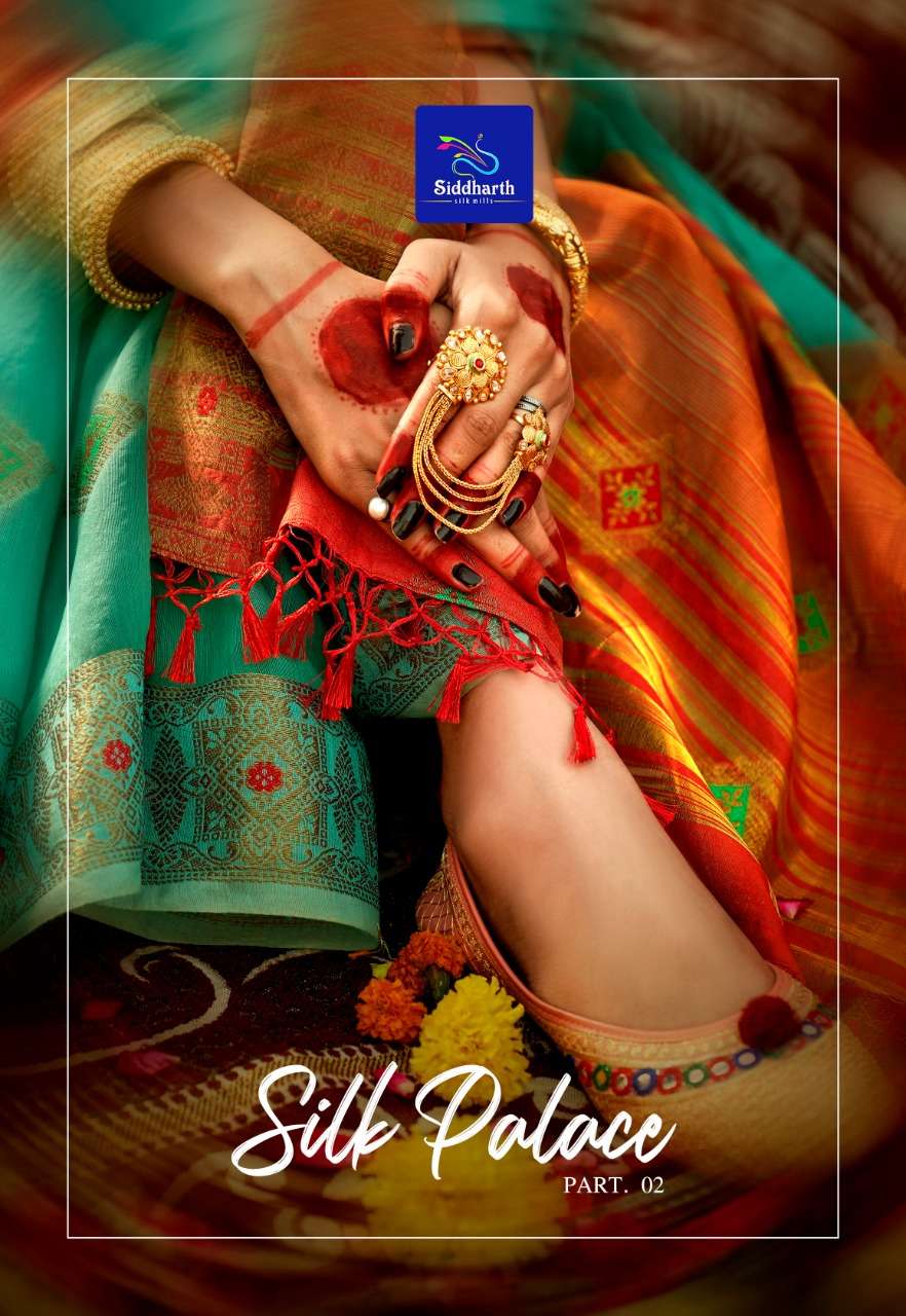 SILK PALACE VOL-2 BY SIDDHARTH 9008 TO 9013 SERIES INDIAN TRADITIONAL WEAR COLLECTION BEAUTIFUL STYLISH FANCY COLORFUL PARTY WEAR & OCCASIONAL WEAR SOFT COTTON SAREES AT WHOLESALE PRICE