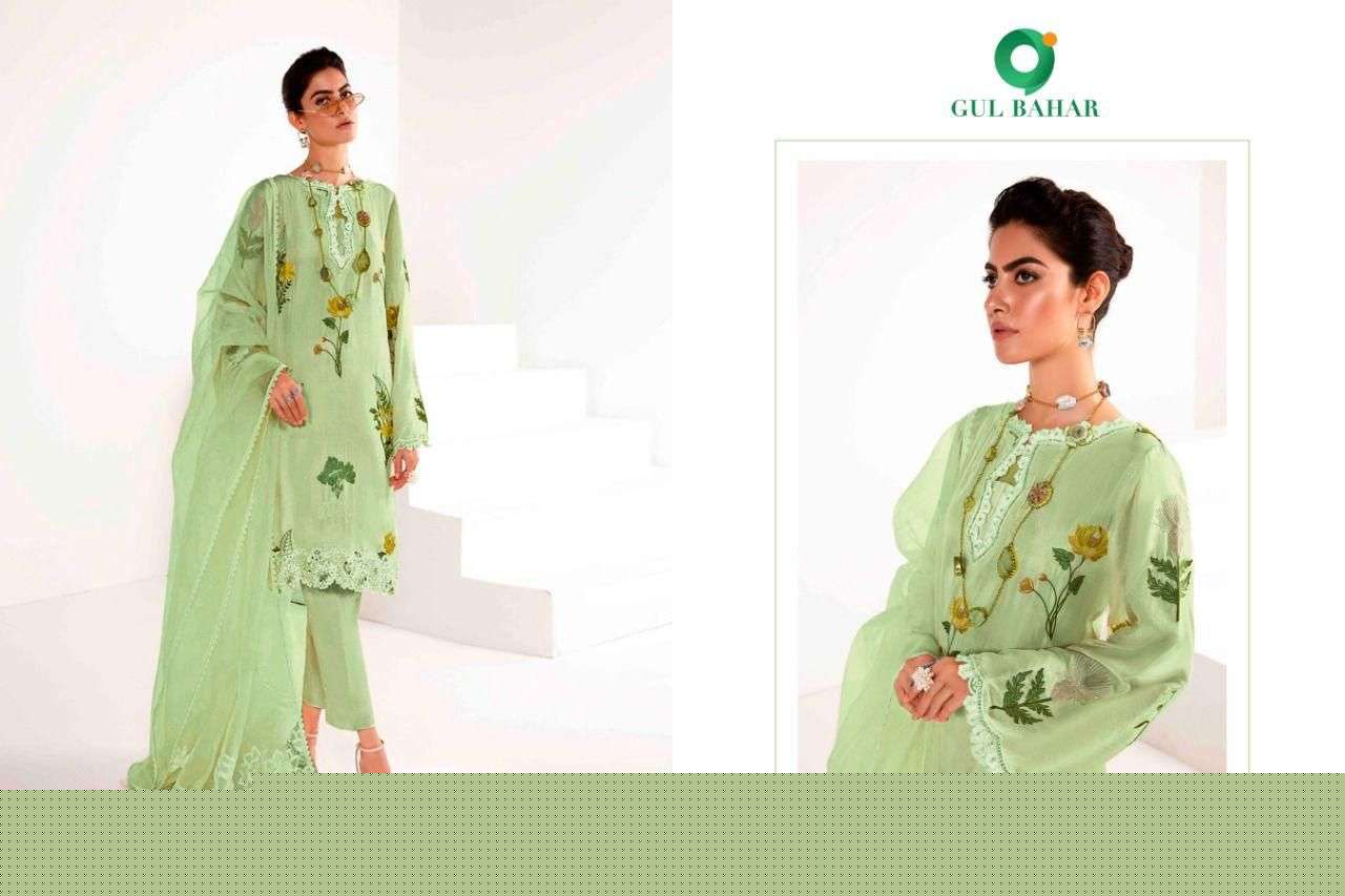 SHAKIRA VOL-1 BY GUL BAHAR 51-A TO 51-D SERIES BEAUTIFUL SUITS COLORFUL STYLISH FANCY CASUAL WEAR & ETHNIC WEAR FAUX GEORGETTE EMBROIDERED DRESSES AT WHOLESALE PRICE