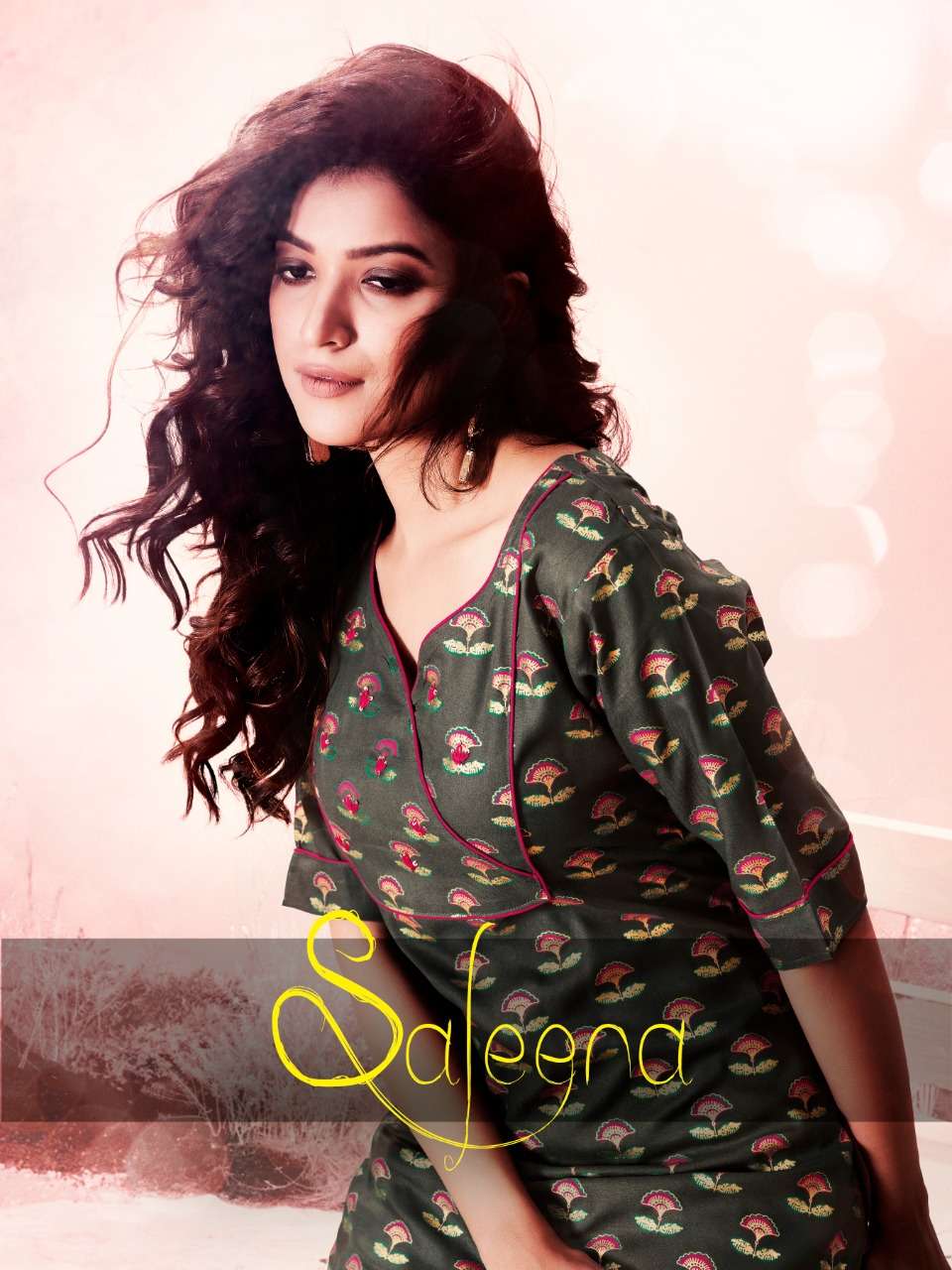 SALEENA BY Z BLACK 1001 TO 1006 SERIES DESIGNER STYLISH FANCY COLORFUL BEAUTIFUL PARTY WEAR & ETHNIC WEAR COLLECTION RAYON SLUB PRINT KURTIS WITH BOTTOM AT WHOLESALE PRICE