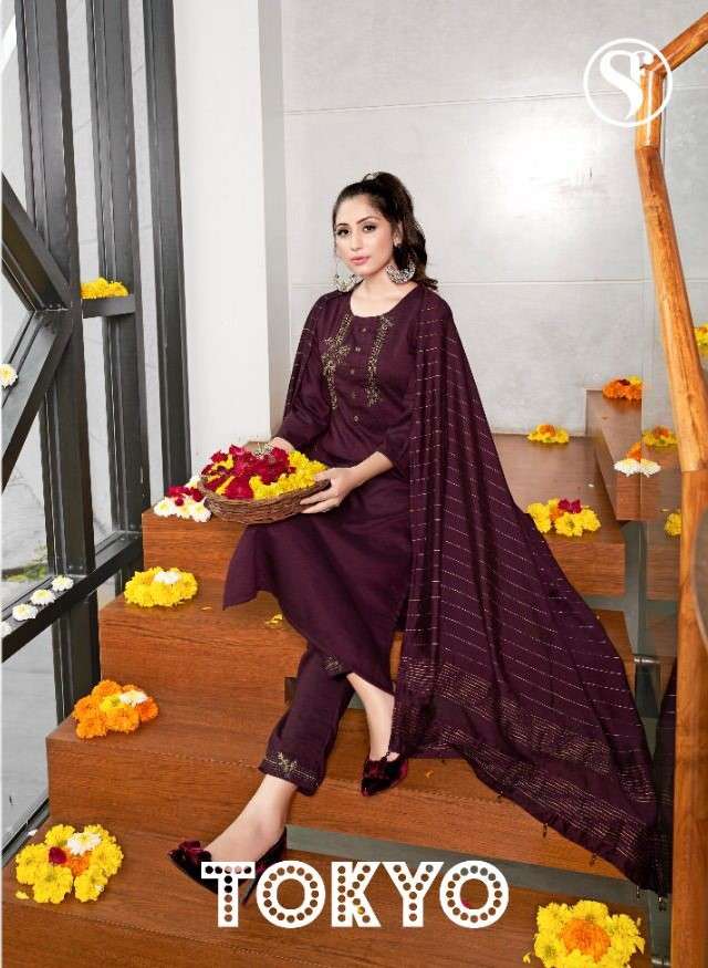 TOKYO BY SWEETY FASHION 1001 TO 1006 SERIES BEAUTIFUL SUITS COLORFUL STYLISH FANCY CASUAL WEAR & ETHNIC WEAR SILK DRESSES AT WHOLESALE PRICE