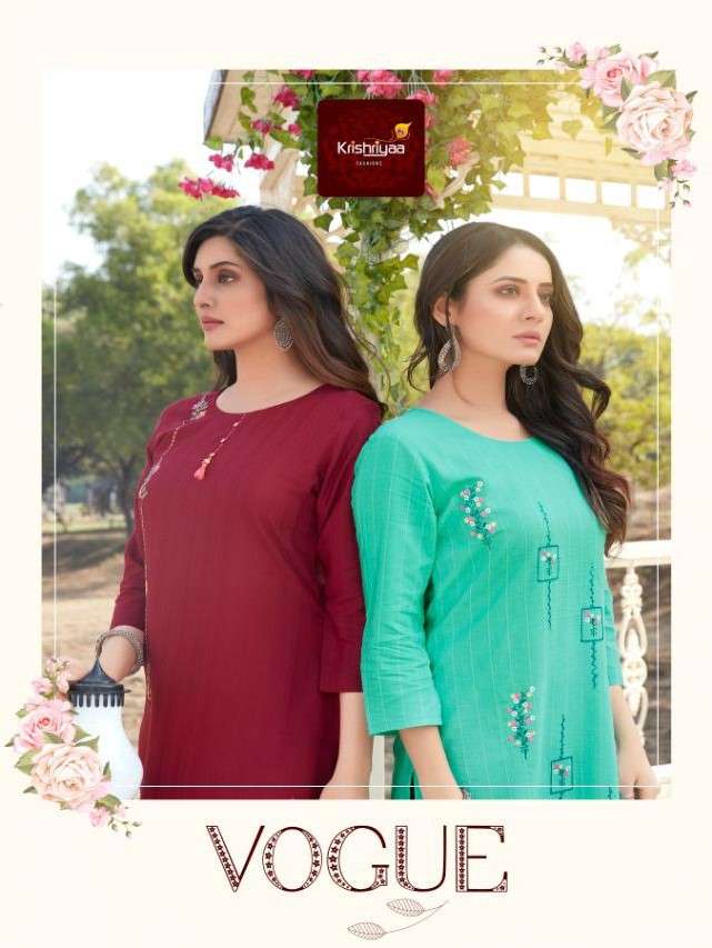 VOGUE BY KRISHRIYAA 51017 TO 51024 SERIES DESIGNER STYLISH FANCY COLORFUL BEAUTIFUL PARTY WEAR & ETHNIC WEAR COLLECTION VISCOSE EMBROIDERY KURTIS AT WHOLESALE PRICE
