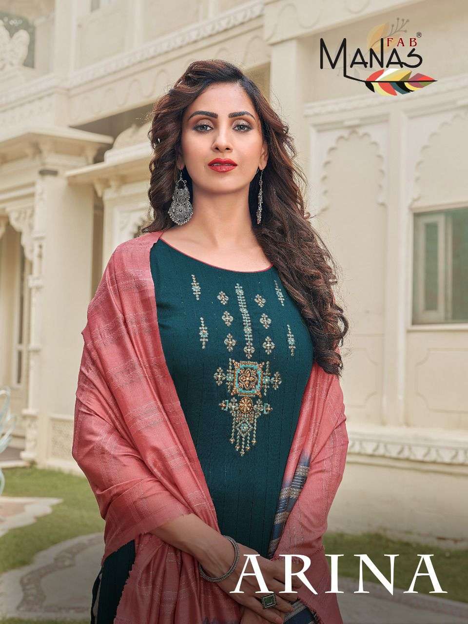 ARINA BY MANAS FAB 6001 TO 6006 SERIES BEAUTIFUL SUITS COLORFUL STYLISH FANCY CASUAL WEAR & ETHNIC WEAR FANCY WEAVING DRESSES AT WHOLESALE PRICE