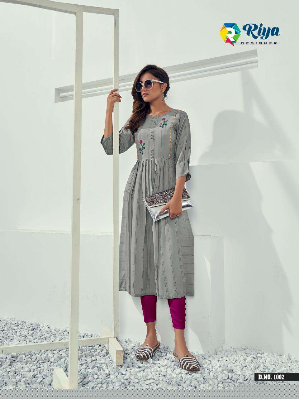 AUTUMN BY RIYA DESIGNER 1101 TO 1105 SERIES DESIGNER STYLISH FANCY COLORFUL BEAUTIFUL PARTY WEAR & ETHNIC WEAR COLLECTION RAYON EMBROIDERY KURTIS AT WHOLESALE PRICE