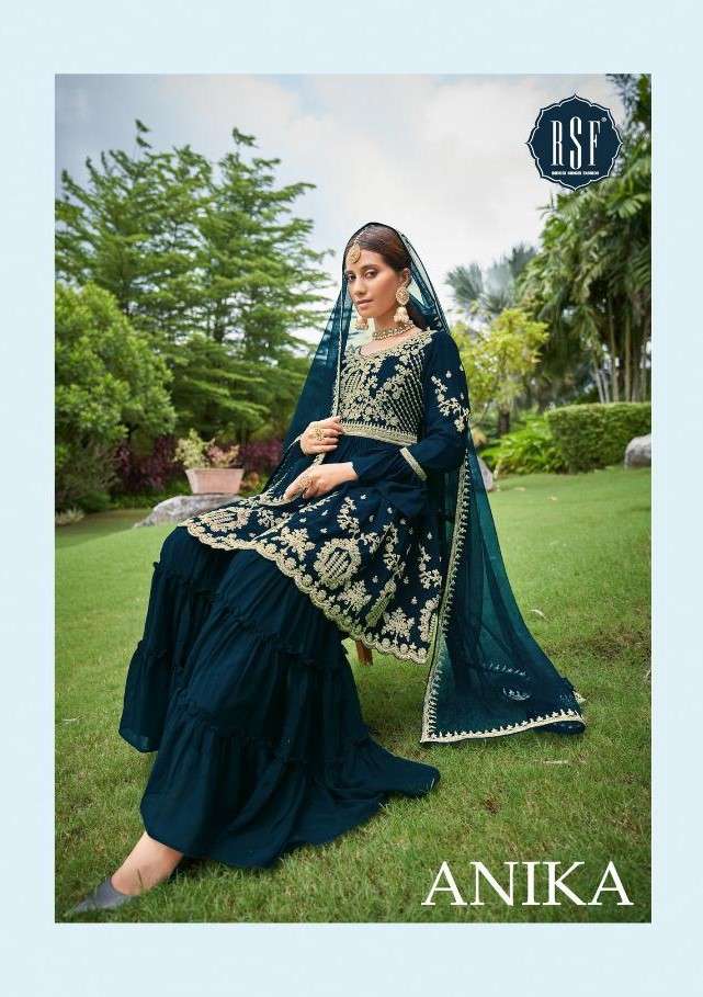 ANIKA BY RIDDHI SIDDHI FASHION 19901 TO 19904 SERIES BEAUTIFUL STYLISH SHARARA SUITS FANCY COLORFUL CASUAL WEAR & ETHNIC WEAR & READY TO WEAR PURE FAUX GEORGETTE EMBROIDERED DRESSES AT WHOLESALE PRICE