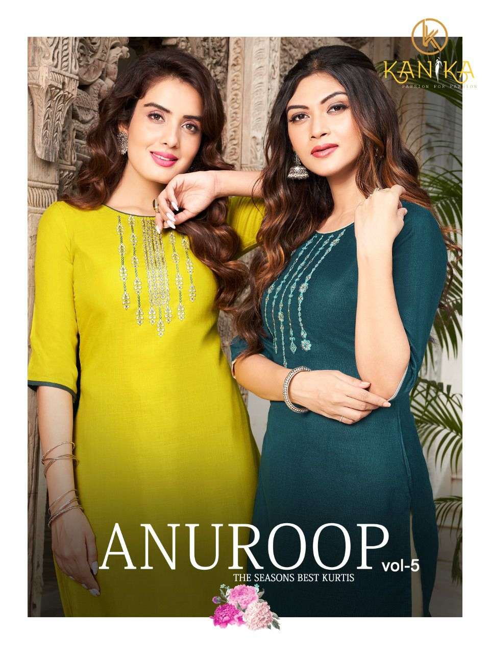 ANUROOP VOL-5 BY KANIKA 39 TO 48 SERIES DESIGNER STYLISH FANCY COLORFUL BEAUTIFUL PARTY WEAR & ETHNIC WEAR COLLECTION RUBY SILK EMBROIDERY KURTIS AT WHOLESALE PRICE