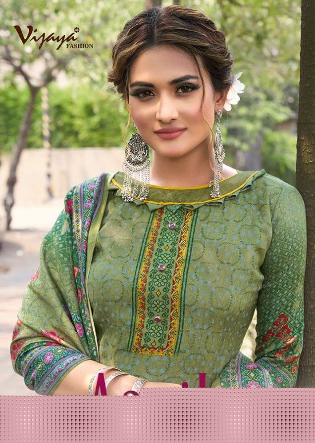 AARIKA BY VIJAYA FASHION 1001 TO 1008 SERIES BEAUTIFUL STYLISH SUITS FANCY COLORFUL CASUAL WEAR & ETHNIC WEAR & READY TO WEAR PASHMINA DOBBY PRINTED DRESSES AT WHOLESALE PRICE
