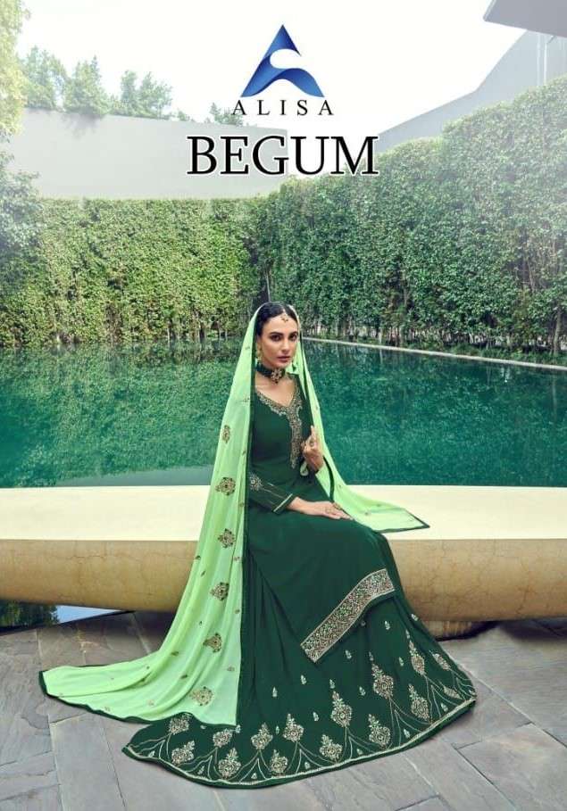 BEGUM BY ALISA 7001 TO 7006 SERIES BEAUTIFUL SUITS COLORFUL STYLISH FANCY CASUAL WEAR & ETHNIC WEAR PURE FAUX GEORGETTE DRESSES AT WHOLESALE PRICE