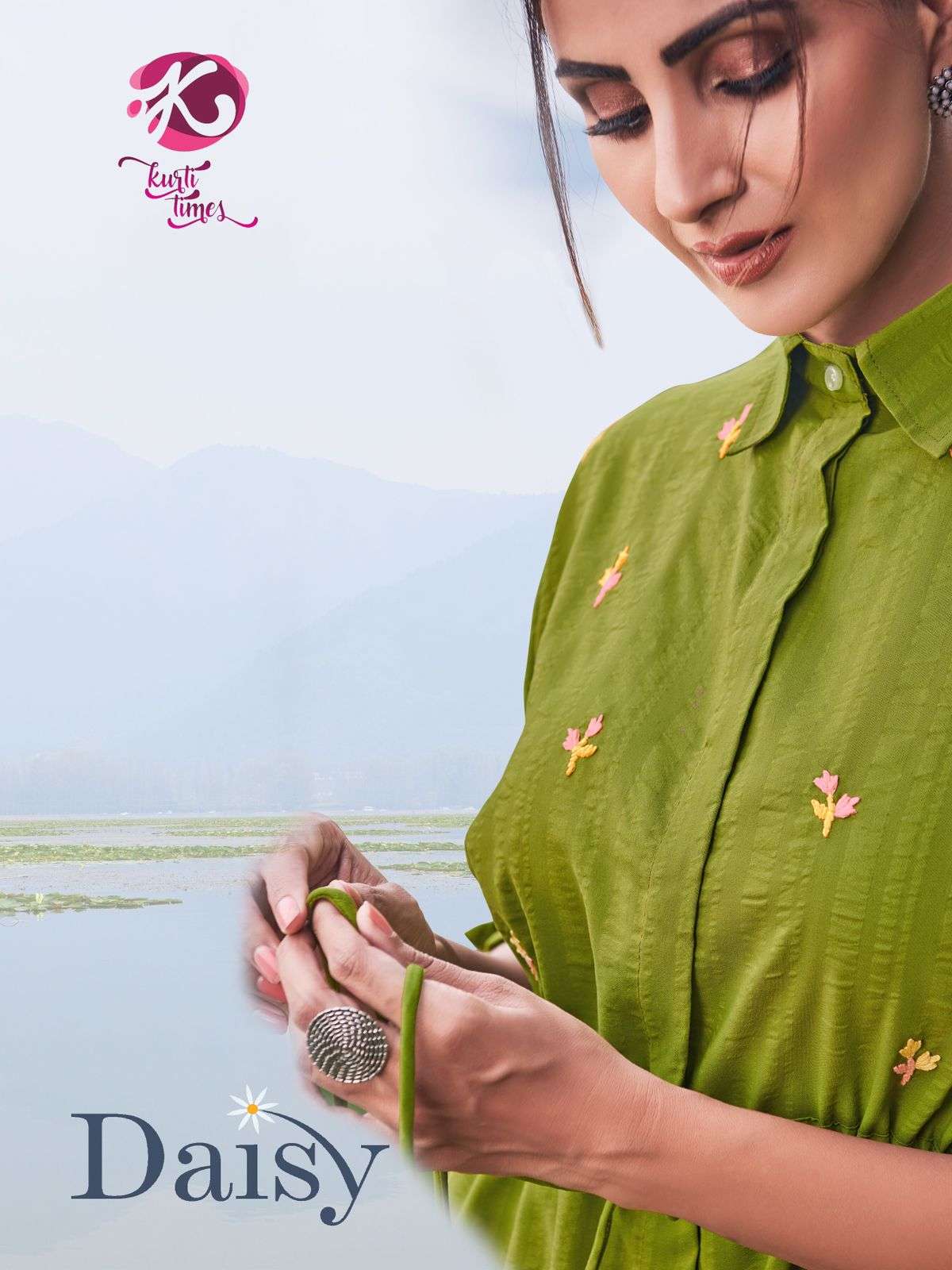 DAISY BY KURTI TIMES 4001 TO 4004 SERIES DESIGNER STYLISH FANCY COLORFUL BEAUTIFUL PARTY WEAR & ETHNIC WEAR COLLECTION PURE VISCOSE EMBROIDERY KURTIS AT WHOLESALE PRICE