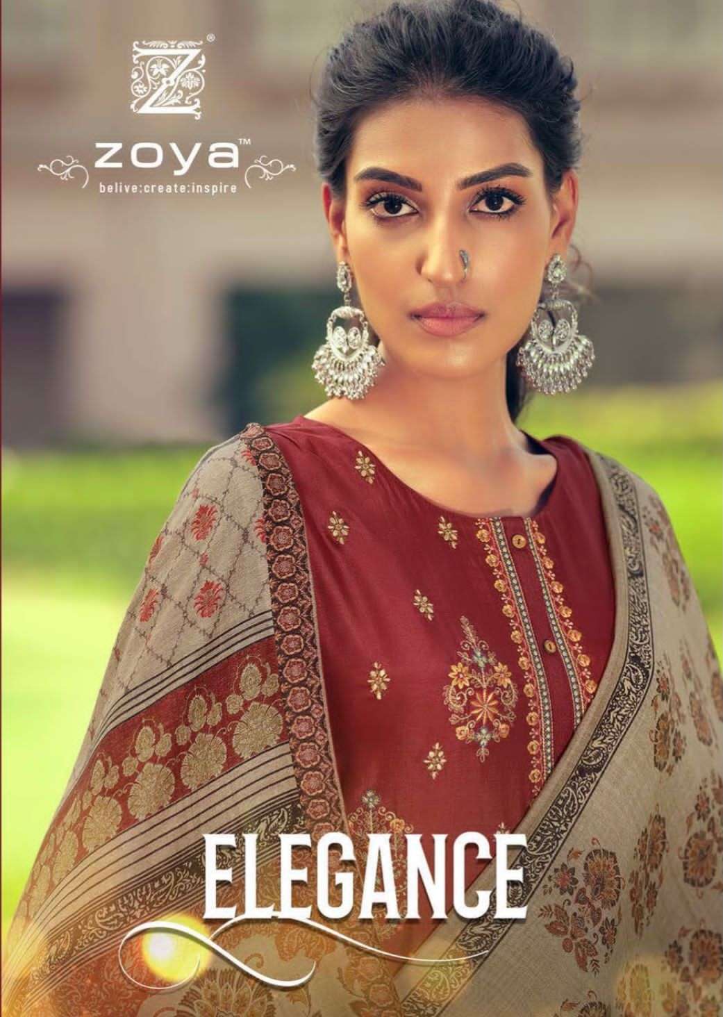 ELEGANCE VOL-2 BY ZOYA 38001 TO 38005 SERIES BEAUTIFUL SUITS COLORFUL STYLISH FANCY CASUAL WEAR & ETHNIC WEAR FANCY DRESSES AT WHOLESALE PRICE