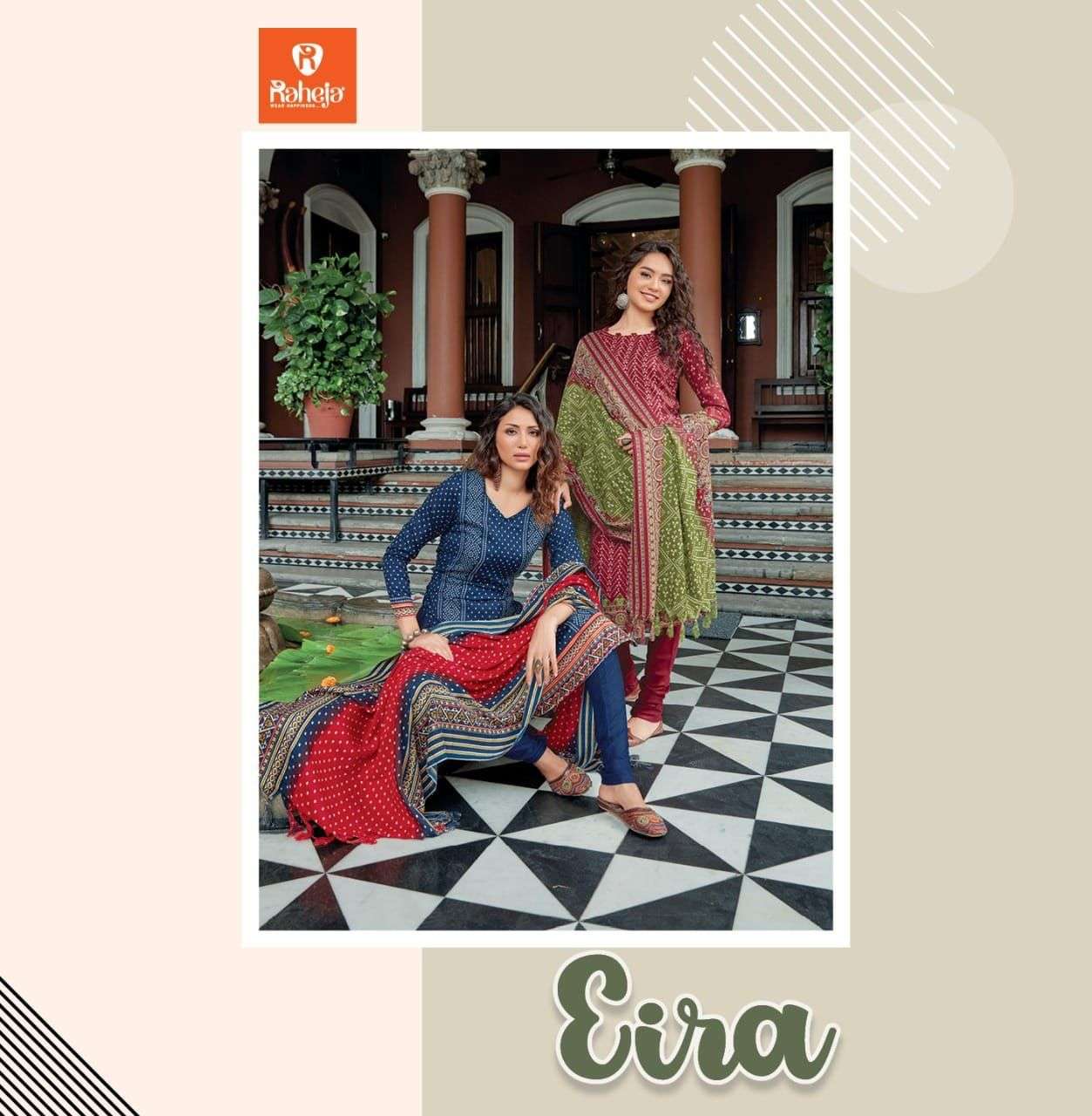 EIRA BY RAHEJA TEX FAB 101 TO 106 SERIES BEAUTIFUL SUITS COLORFUL STYLISH FANCY CASUAL WEAR & ETHNIC WEAR PASHMINA PRINT DRESSES AT WHOLESALE PRICE