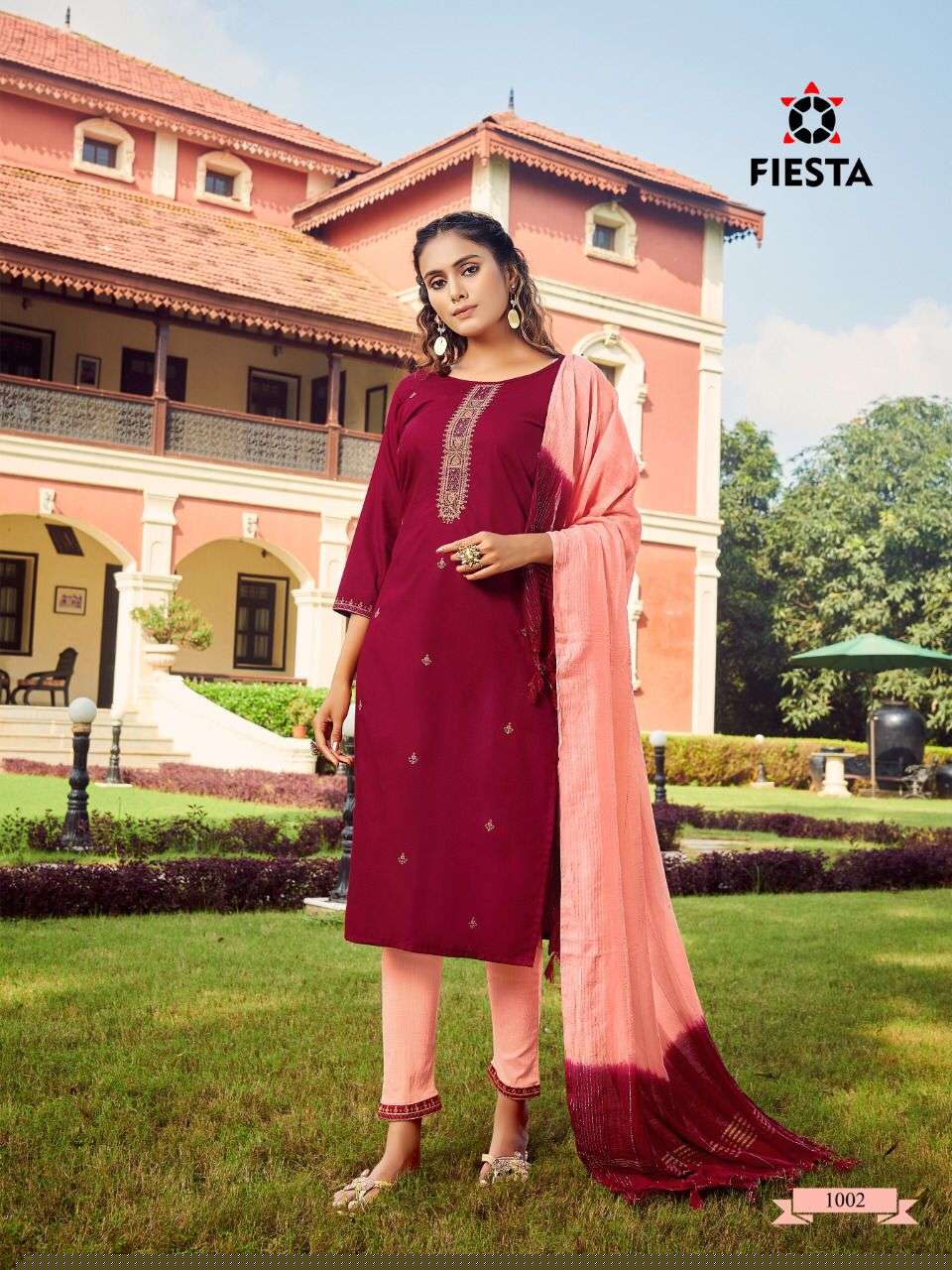 GULBAAG BY FIESTA 1001 TO 1007 SERIES BEAUTIFUL SUITS COLORFUL STYLISH FANCY CASUAL WEAR & ETHNIC WEAR KHADI SILK EMBROIDERED DRESSES AT WHOLESALE PRICE