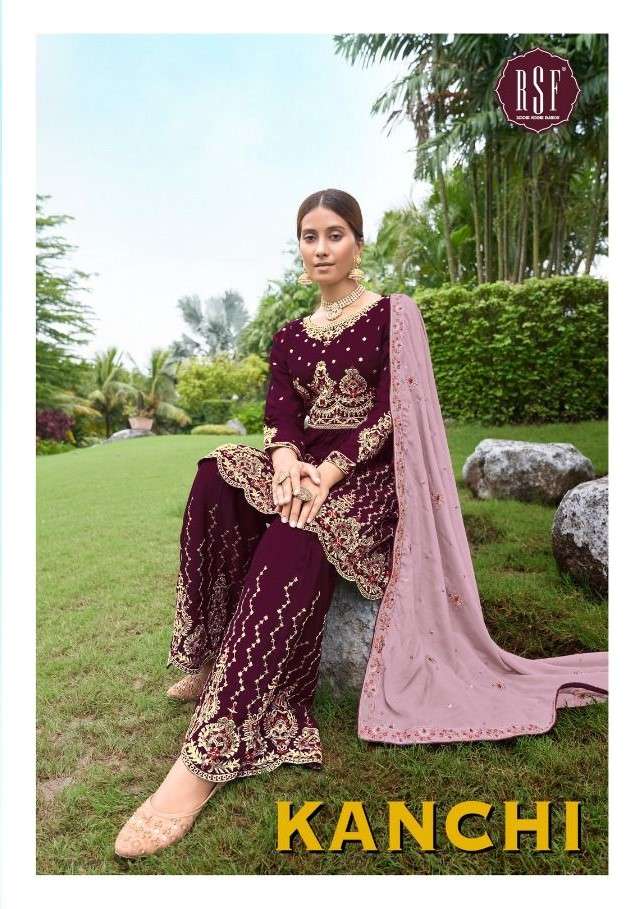 KANCHI BY RIDDHI SIDDHI FASHION 21001 TO 21004 SERIES BEAUTIFUL SUITS COLORFUL STYLISH FANCY CASUAL WEAR & ETHNIC WEAR PURE CHINNON SILK EMBROIDERED DRESSES AT WHOLESALE PRICE