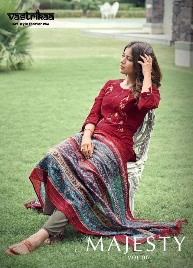 MAJESTY VOL-5 BY VASTRIKAA 165 TO 170 SERIES BEAUTIFUL SUITS COLORFUL STYLISH FANCY CASUAL WEAR & ETHNIC WEAR CHANDERI SILK DRESSES AT WHOLESALE PRICE