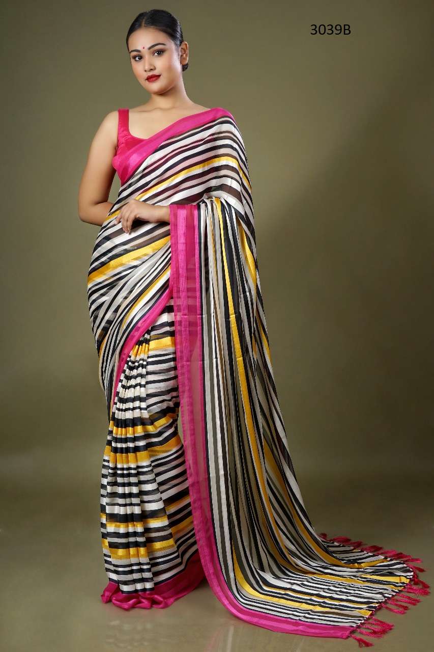 MANJULA 3039 COLOURS BY MANJULA 3039-A TO 3039-D SERIES INDIAN TRADITIONAL WEAR COLLECTION BEAUTIFUL STYLISH FANCY COLORFUL PARTY WEAR & OCCASIONAL WEAR CHIFFON SATIN SAREES AT WHOLESALE PRICE