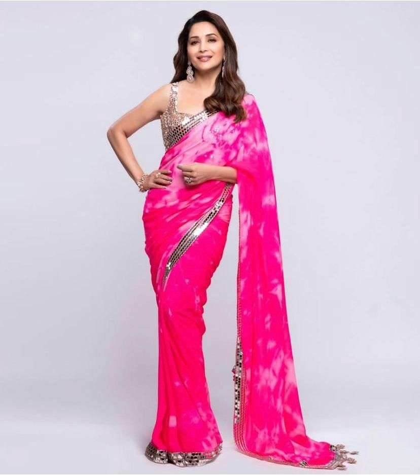 MADHURI VOL-2 BY INDO VASTRA INDIAN TRADITIONAL WEAR COLLECTION BEAUTIFUL STYLISH FANCY COLORFUL PARTY WEAR & OCCASIONAL WEAR GEORGETTE SAREES AT WHOLESALE PRICE