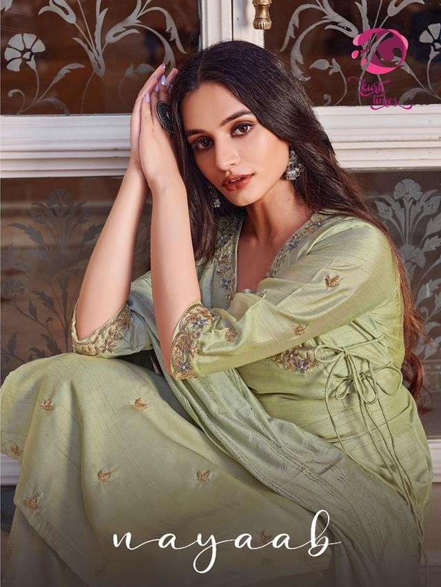 NAYAAB BY KURTI TIMES 8001 TO 8004 SERIES BEAUTIFUL SUITS COLORFUL STYLISH FANCY CASUAL WEAR & ETHNIC WEAR SILK WITH WORK DRESSES AT WHOLESALE PRICE