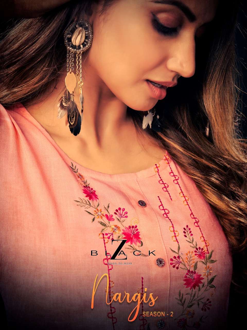 NARGIS VOL-2 BY Z BLACK 2001 TO 2006 SERIES DESIGNER STYLISH FANCY COLORFUL BEAUTIFUL PARTY WEAR & ETHNIC WEAR COLLECTION RAYON EMBROIDERY KURTIS WITH BOTTOM AT WHOLESALE PRICE