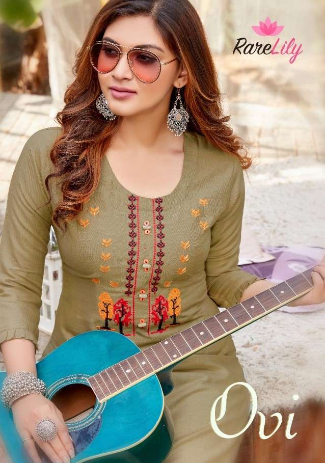 OVI BY RARE LILY 3001 TO 3009 SERIES DESIGNER STYLISH FANCY COLORFUL BEAUTIFUL PARTY WEAR & ETHNIC WEAR COLLECTION HEAVY RAYON WITH WORK KURTIS AT WHOLESALE PRICE