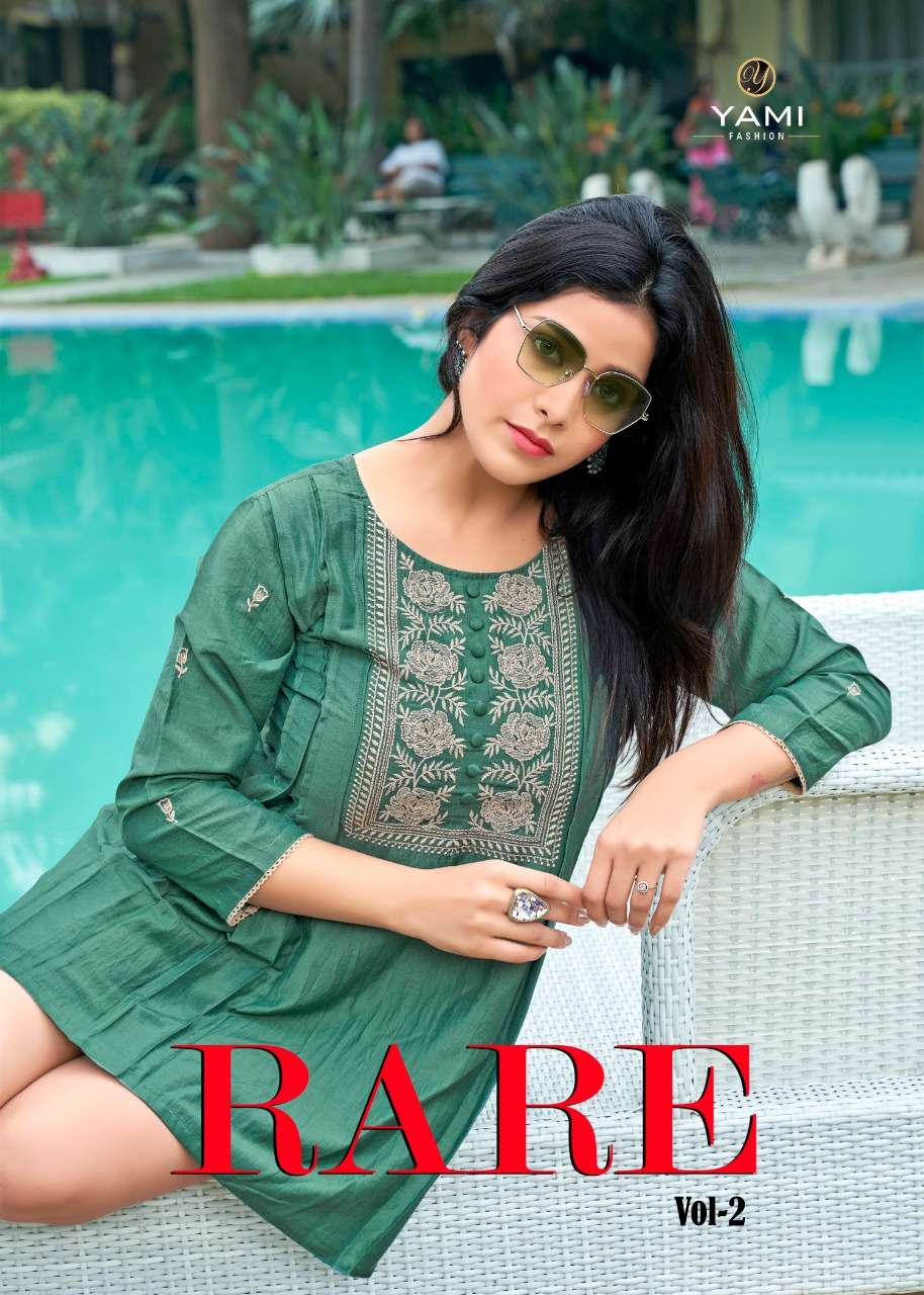 Rare Vol-2 By Yami Fashion 5621 To 5629 Series Beautiful Stylish Fancy Colorful Casual Wear & Ethnic Wear Viscose Chinnon Tops At Wholesale Price