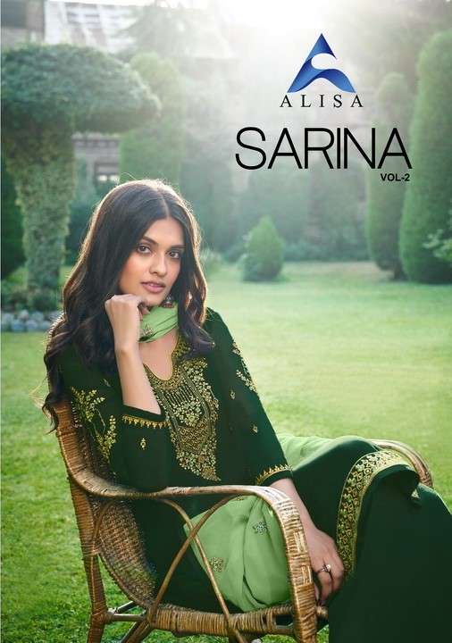 SARINA VOL-2 BY ALISA 7101 TO 7106 SERIES BEAUTIFUL SUITS COLORFUL STYLISH FANCY CASUAL WEAR & ETHNIC WEAR FAUX GEORGETTE DRESSES AT WHOLESALE PRICE