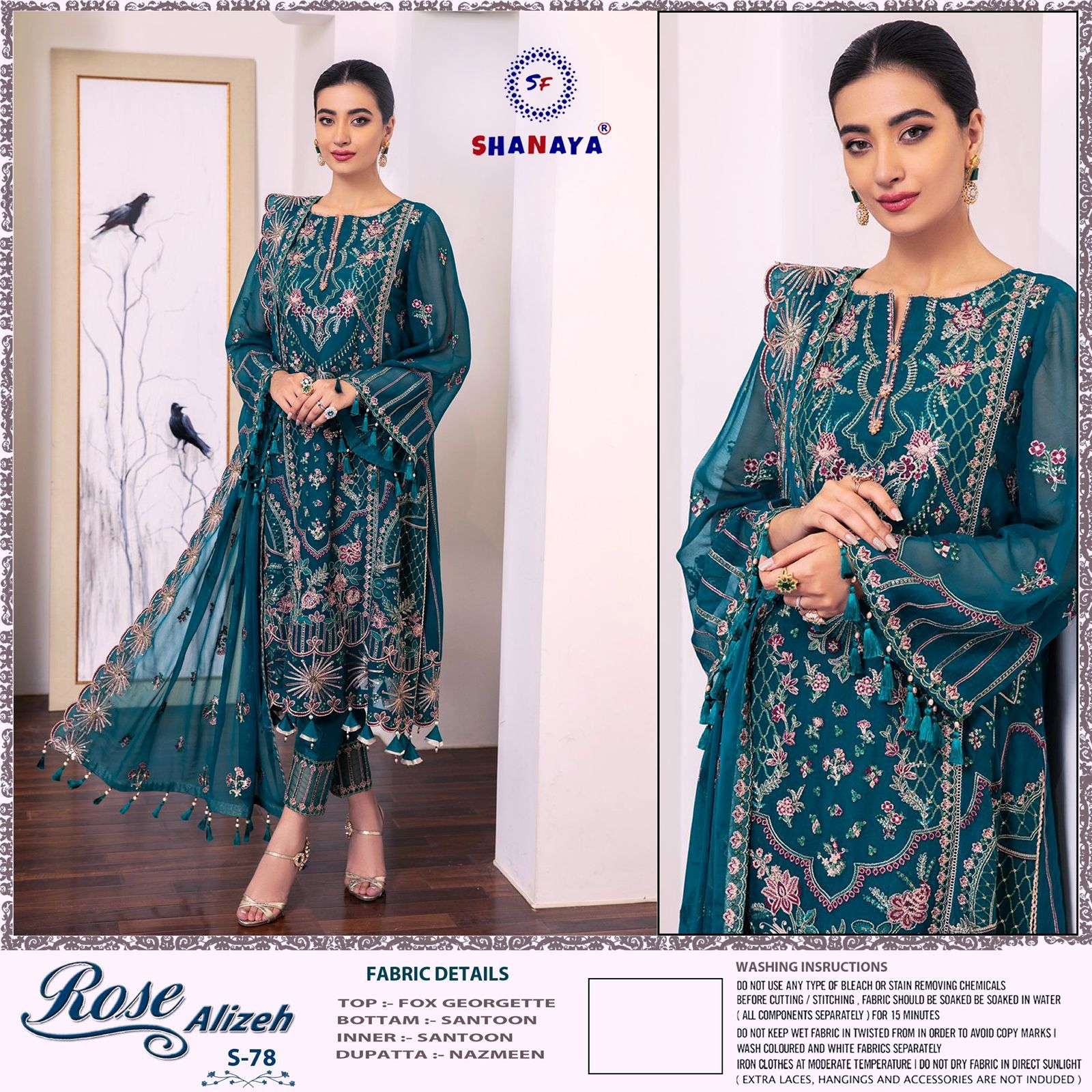 Shanaya Hit Design S-78 By Shanaya Fashion Designer Pakistani Suits Beautiful Fancy Colorful Stylish Party Wear & Occasional Wear Heavy Faux Georgette Embroidered Dresses At Wholesale Price
