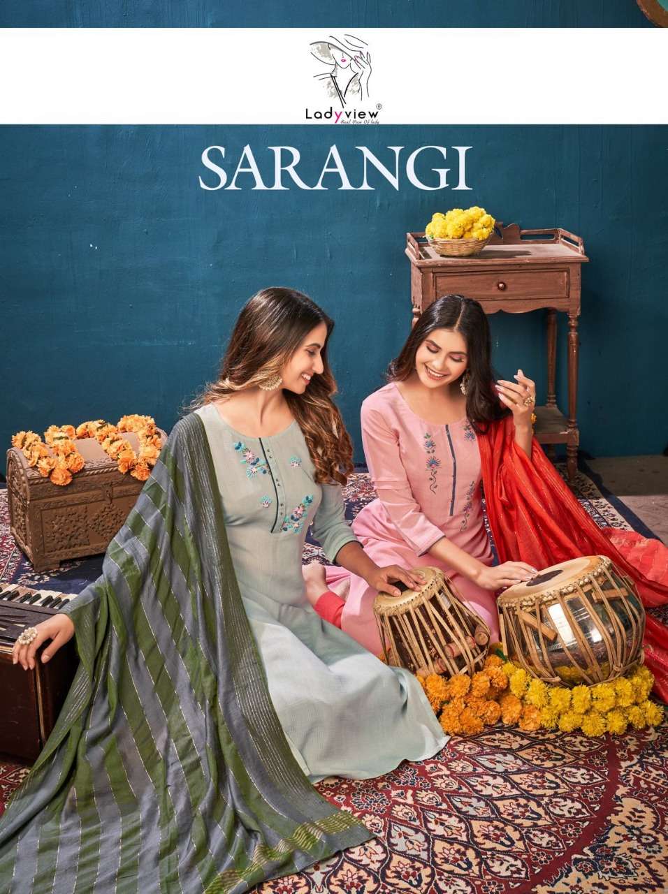 SARANGI BY LADY VIEW 1001 TO 1004 SERIES BEAUTIFUL SUITS COLORFUL STYLISH FANCY CASUAL WEAR & ETHNIC WEAR VISCOSE WITH WORK DRESSES AT WHOLESALE PRICE