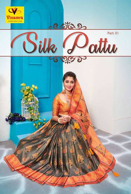 SILK PATTU BY VINAMRA 1501 TO 1512 SERIES INDIAN TRADITIONAL WEAR COLLECTION BEAUTIFUL STYLISH FANCY COLORFUL PARTY WEAR & OCCASIONAL WEAR SILK DIGITAL PRINT SAREES AT WHOLESALE PRICE