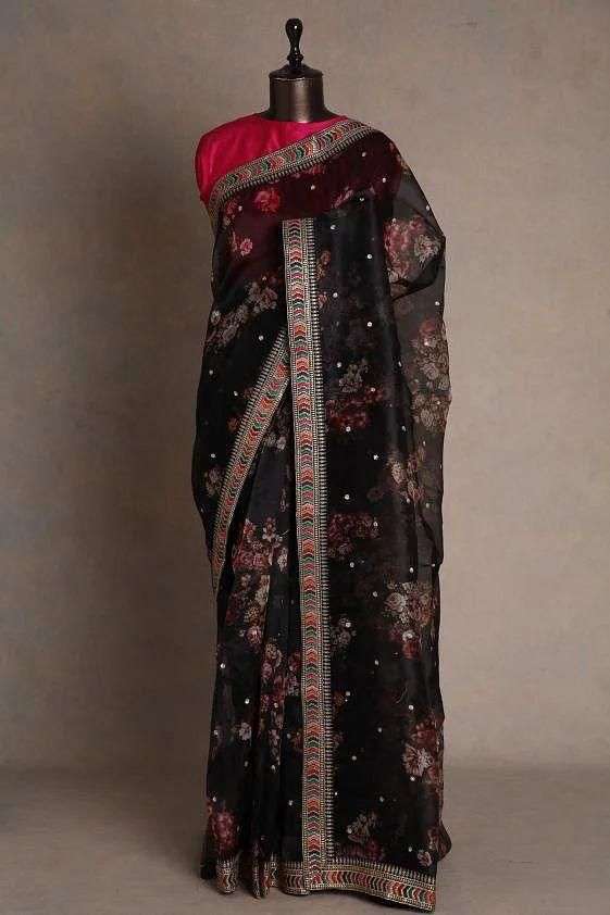 VERONIKA VOL-2 BY INDO VASTRA INDIAN TRADITIONAL WEAR COLLECTION BEAUTIFUL STYLISH FANCY COLORFUL PARTY WEAR & OCCASIONAL WEAR ORGANZA PRINT SAREES AT WHOLESALE PRICE