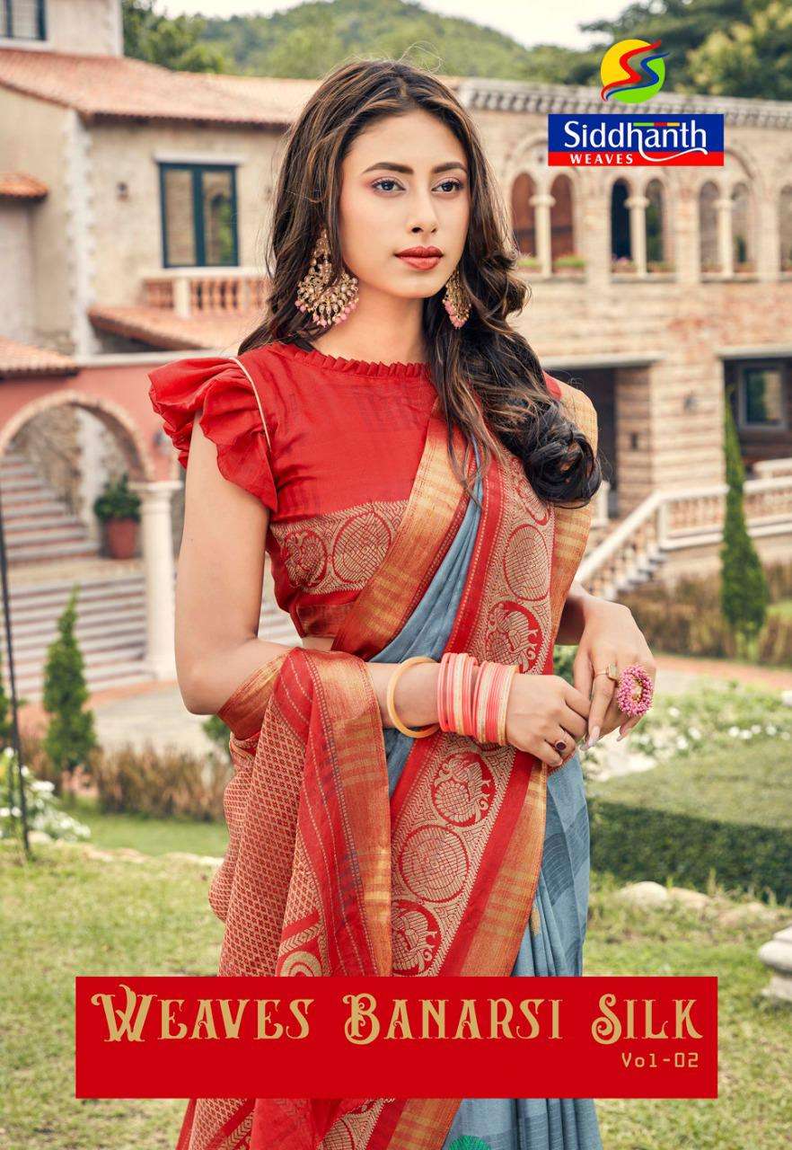 WEAVES BANARASI SILK VOL-2 BY SIDDHANT WEAVES 7013 TO 7024 SERIES INDIAN TRADITIONAL WEAR COLLECTION BEAUTIFUL STYLISH FANCY COLORFUL PARTY WEAR & OCCASIONAL WEAR BANARASI SILK SAREES AT WHOLESALE PRICE