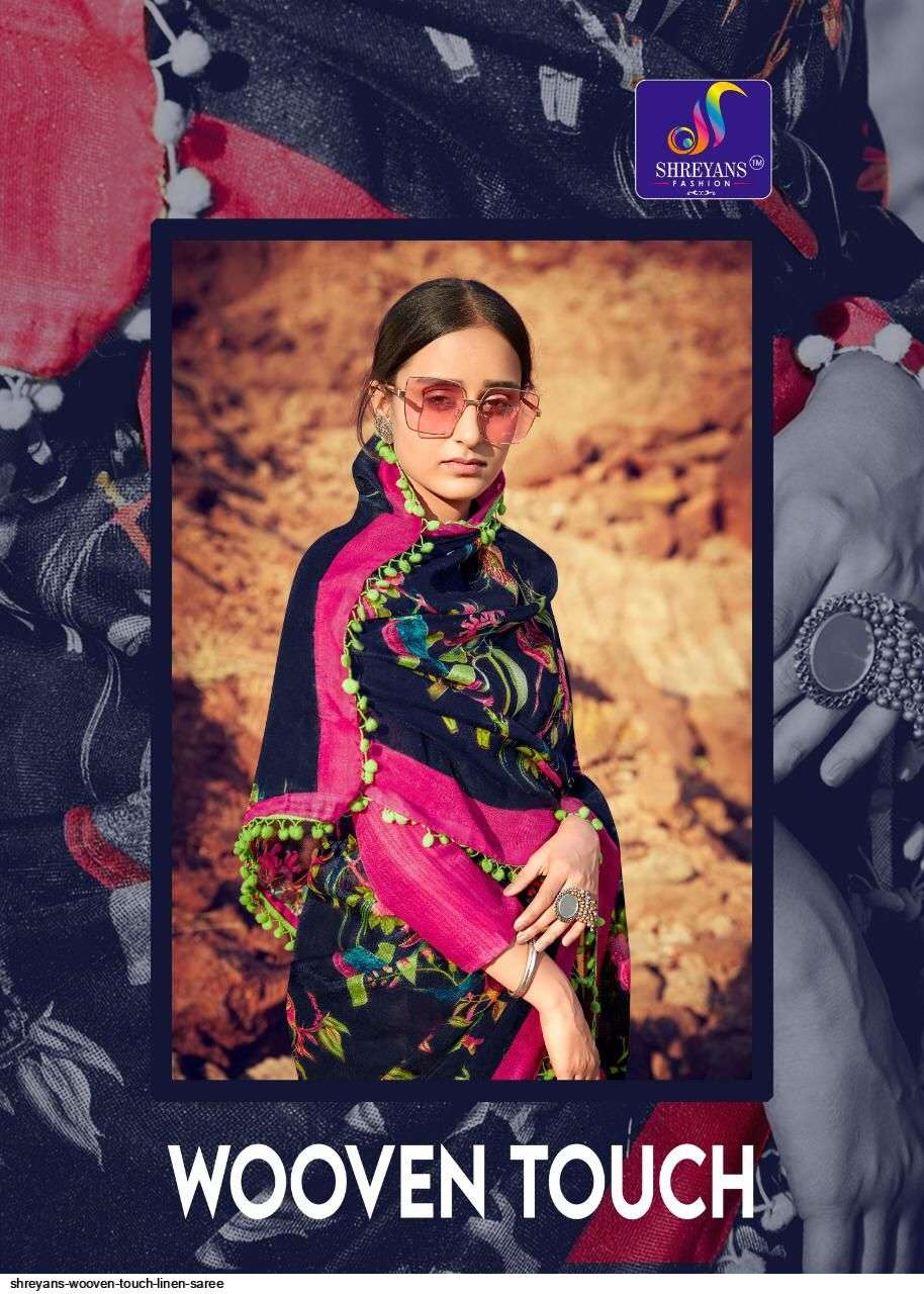 WOOVEN TOUCH BY SHREYANS 01 TO 12 SERIES INDIAN TRADITIONAL WEAR COLLECTION BEAUTIFUL STYLISH FANCY COLORFUL PARTY WEAR & OCCASIONAL WEAR LINEN SAREES AT WHOLESALE PRICE