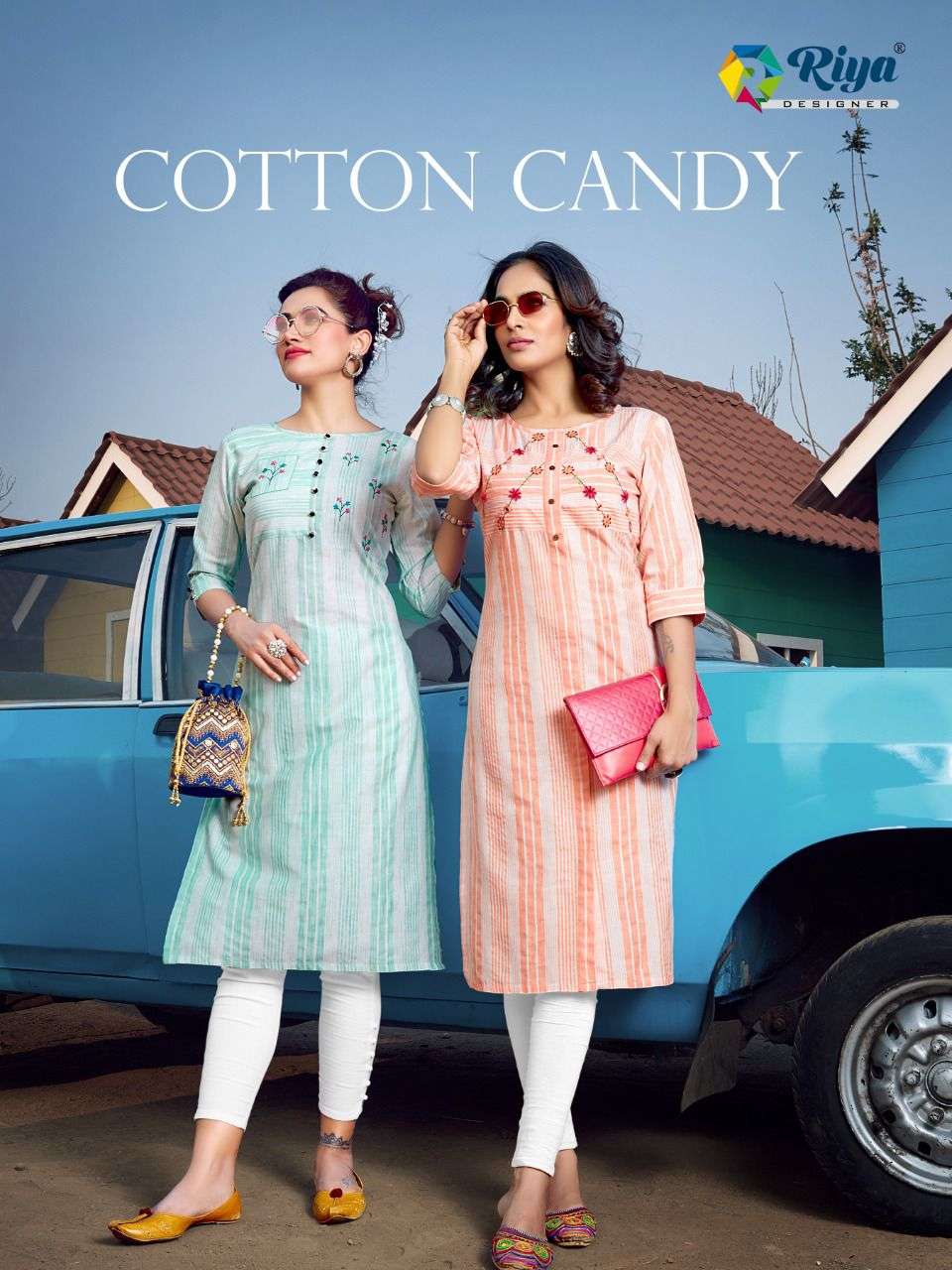 COTTON CANDY BY RIYA DESIGNER 1001 TO 1004 SERIES DESIGNER STYLISH FANCY COLORFUL BEAUTIFUL PARTY WEAR & ETHNIC WEAR COLLECTION COTTON WITH WORK KURTIS AT WHOLESALE PRICE
