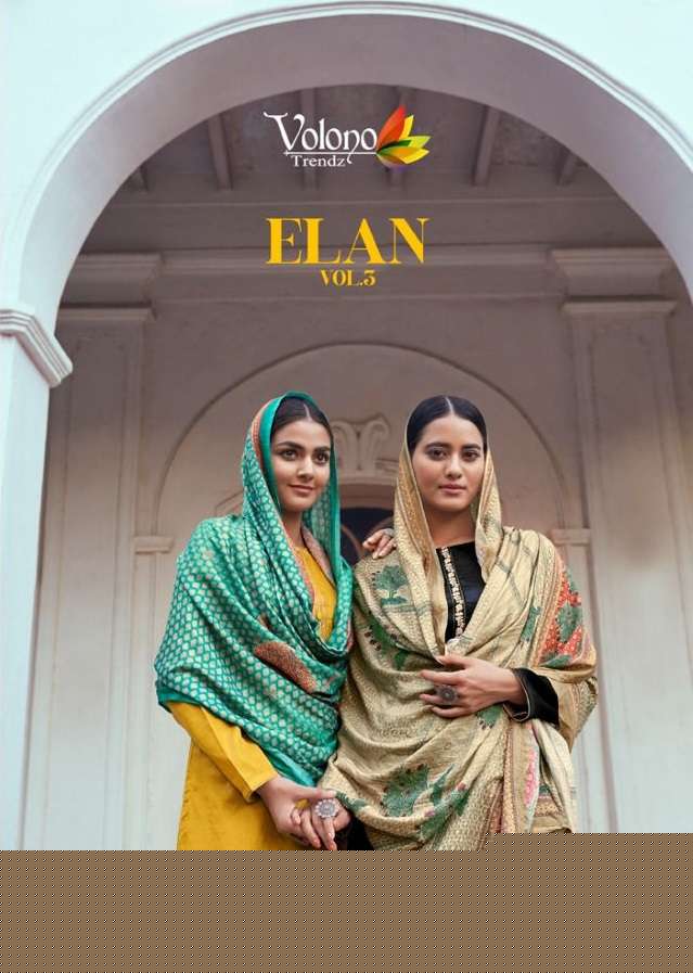 Elan Vol-5 By Volono Trendz 3001 To 3007 Series Beautiful Suits Stylish Fancy Colorful Party Wear & Occasional Wear Pure Pahsmina Dresses At Wholesale Price