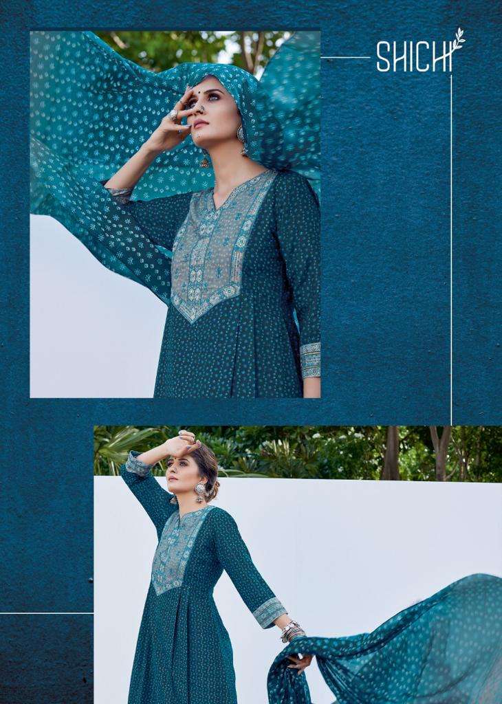 INDO FASHION BY SHICHI 19 TO 24 SERIES STYLISH FANCY BEAUTIFUL COLORFUL CASUAL WEAR & ETHNIC WEARVISCOS SILK KURTIS AT WHOLESALE PRICE