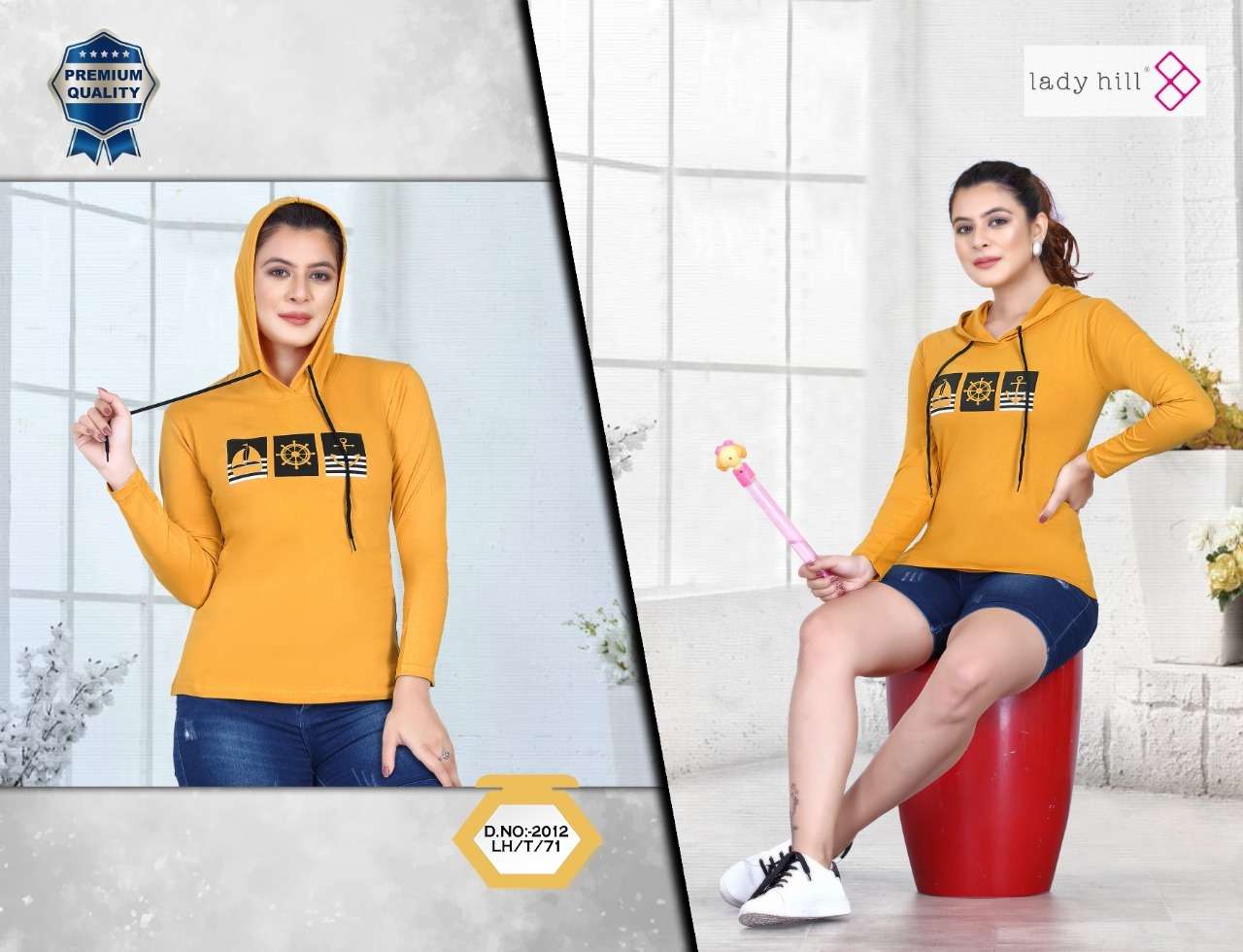 LADY HILL VOL-71 BY LADY HILL 2012-A TO 2012-H SERIES DESIGNER STYLISH FANCY COLORFUL BEAUTIFUL PARTY WEAR & ETHNIC WEAR COLLECTION COTTON HOSIERY TOPS AT WHOLESALE PRICE