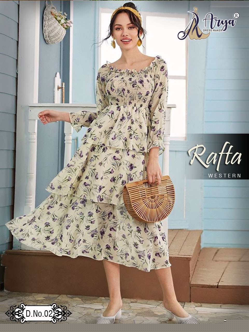 RAFTA BY ARYA DRESS MAKER 01 TO 07 SERIES BEAUTIFUL STYLISH FANCY COLORFUL CASUAL WEAR & ETHNIC WEAR POLY RAYON DIGITAL PRINT GOWNS AT WHOLESALE PRICE
