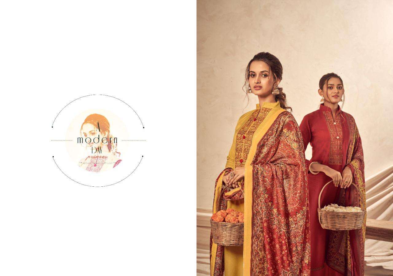SAAZ BY SIYONI 13001 TO 13006 SERIES BEAUTIFUL SUITS COLORFUL STYLISH FANCY CASUAL WEAR & ETHNIC WEAR PURE STAPLA PASHMINA WITH EMBROIDERY DRESSES AT WHOLESALE PRICE