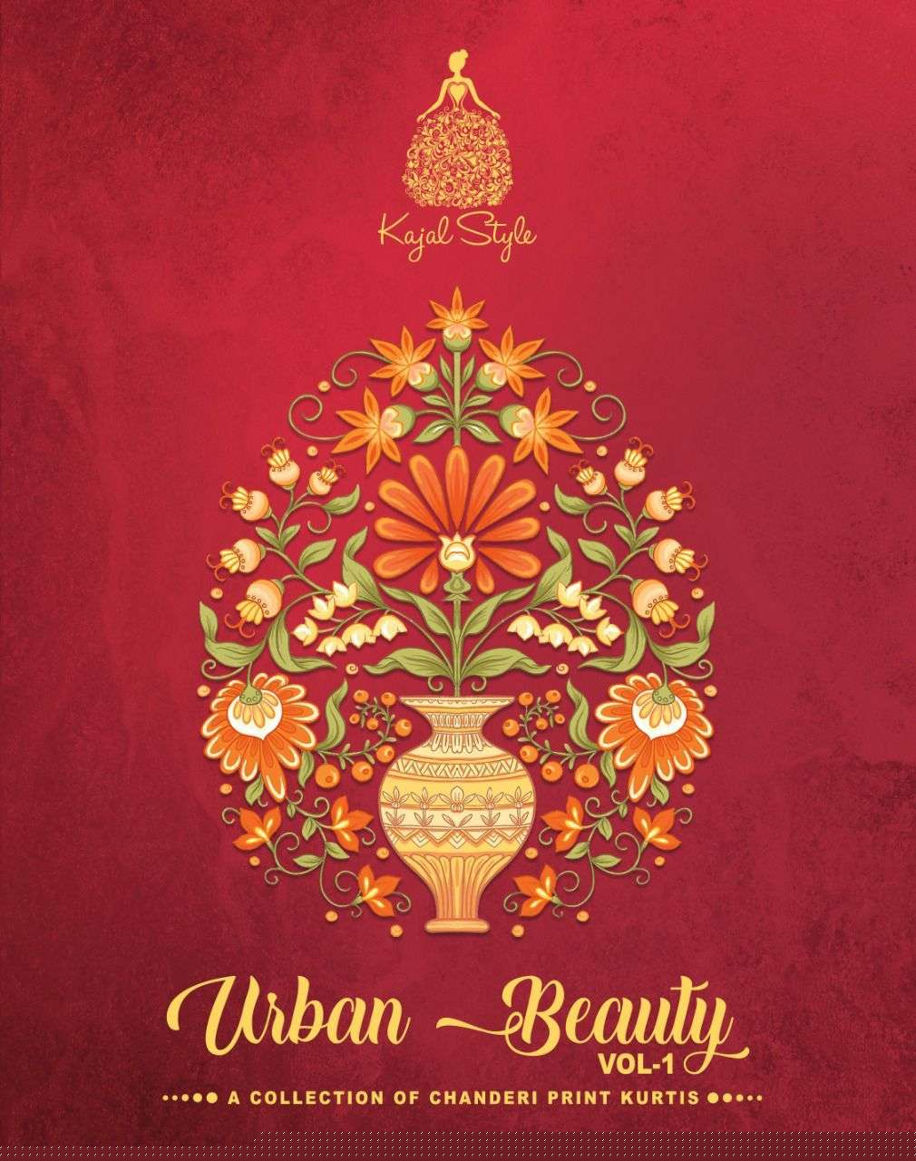 URBAN BEAUTY BY KAJAL STYLE 1001 TO 1008 SERIES DESIGNER STYLISH FANCY COLORFUL BEAUTIFUL PARTY WEAR & ETHNIC WEAR COLLECTION CHANDERI KURTIS WITH BOTTOM AT WHOLESALE PRICE