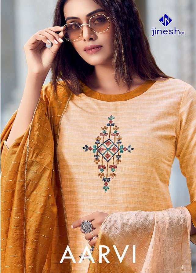AARVI BY JINESH NX 1001 TO 1006 SERIES BEAUTIFUL SUITS COLORFUL STYLISH FANCY CASUAL WEAR & ETHNIC WEAR COTTON WITH WORK DRESSES AT WHOLESALE PRICE