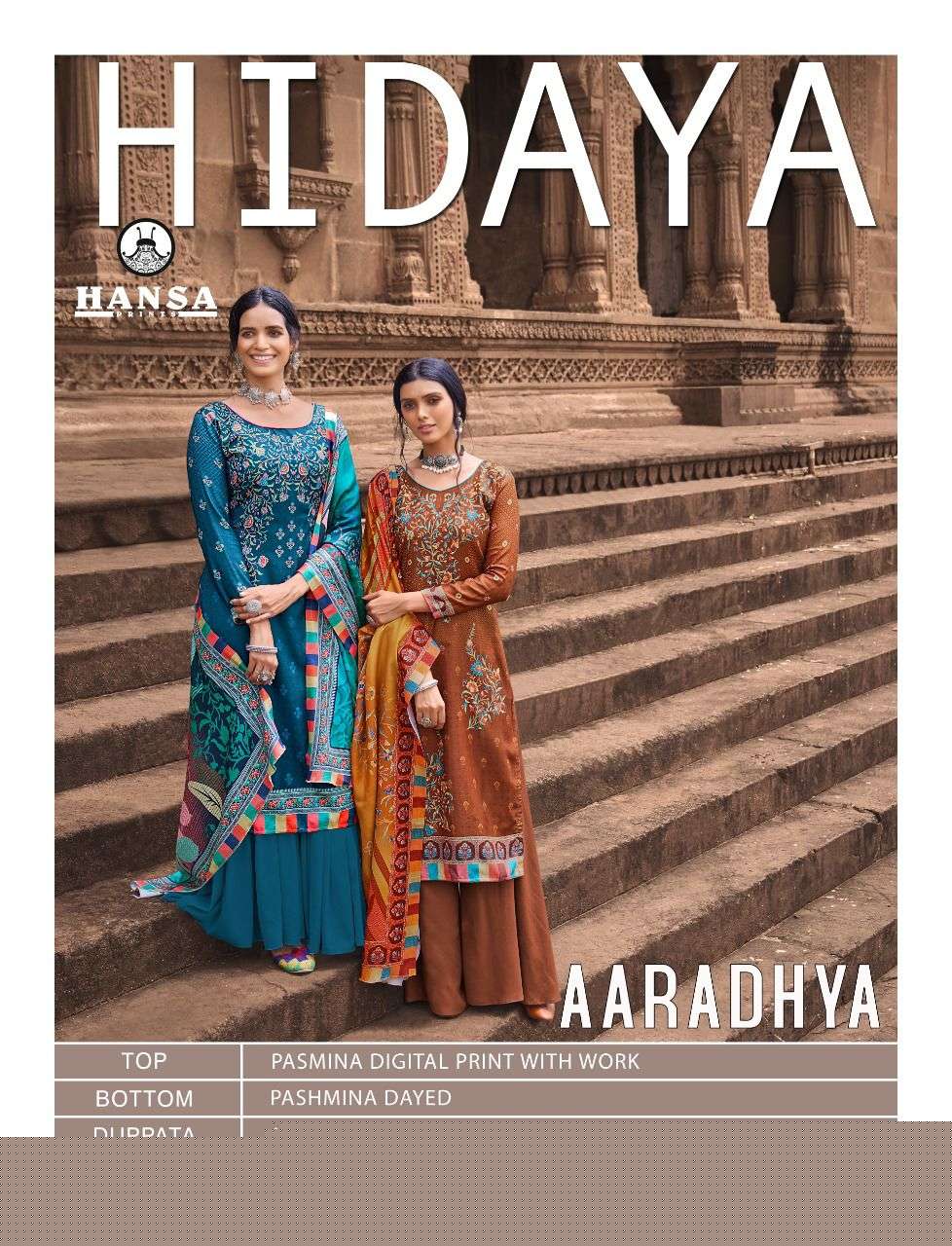 AARADHYA BY HANSA PRINTS 3801 TO 3806 SERIES BEAUTIFUL STYLISH SUITS FANCY COLORFUL CASUAL WEAR & ETHNIC WEAR & READY TO WEAR PASHMINA DIGITAL PRINT WITH HAND WORK DRESSES AT WHOLESALE PRICE