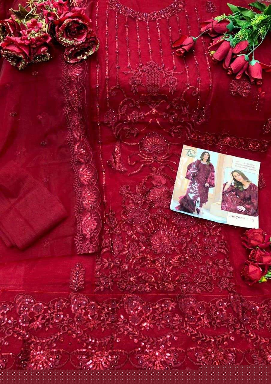 AAYRA 25 COLOURS BY LAAIBAH DESIGNER 25-A TO 25-D SERIES BEAUTIFUL STYLISH PAKISATNI SUITS FANCY COLORFUL CASUAL WEAR & ETHNIC WEAR & READY TO WEAR HEAVY BUTTERFLY NET WITH EMBROIDERY DRESSES AT WHOLESALE PRICE