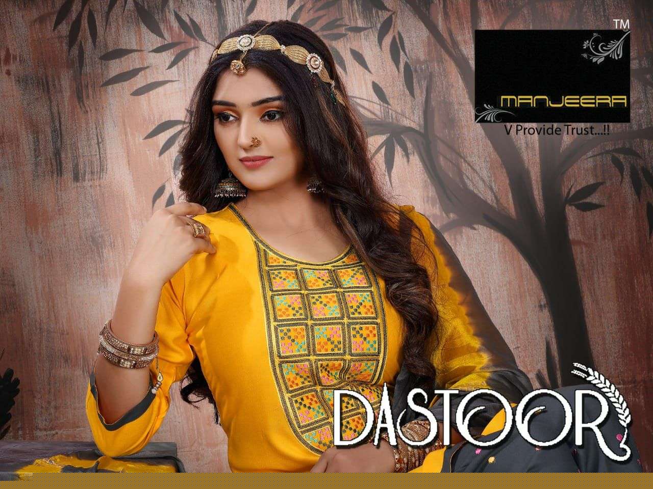 DASTOOR BY MANJEERA 001 TO 008 SERIES BEAUTIFUL SUITS COLORFUL STYLISH FANCY CASUAL WEAR & ETHNIC WEAR RAYON WITH WORK DRESSES AT WHOLESALE PRICE
