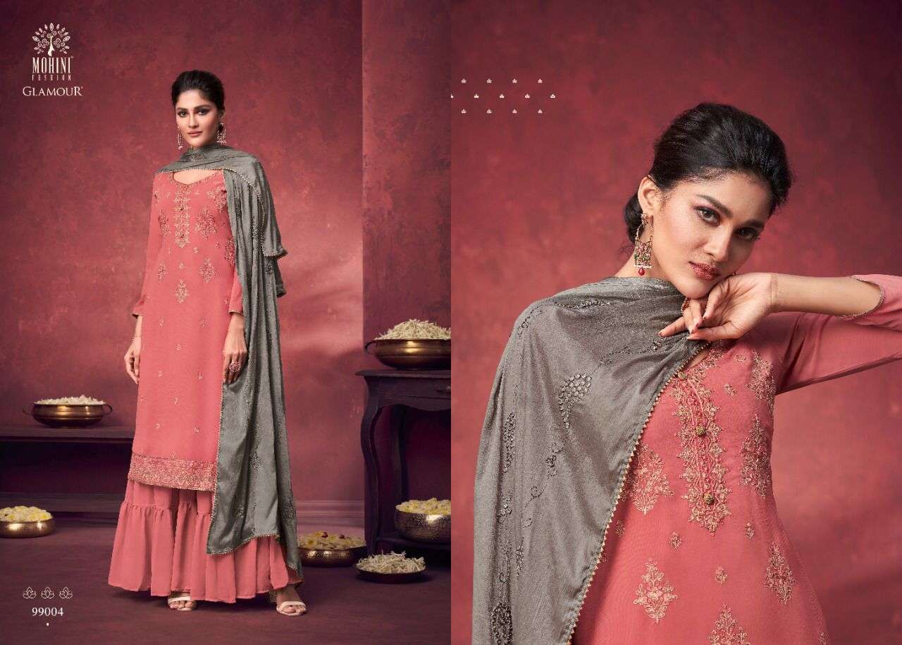 GLAMOUR VOL-99 NX BY MOHINI FASHION DESIGNER FESTIVE SHARARA SUITS COLLECTION BEAUTIFUL STYLISH FANCY COLORFUL PARTY WEAR & OCCASIONAL WEAR GEORGETTE EMBROIDERED DRESSES AT WHOLESALE PRICE