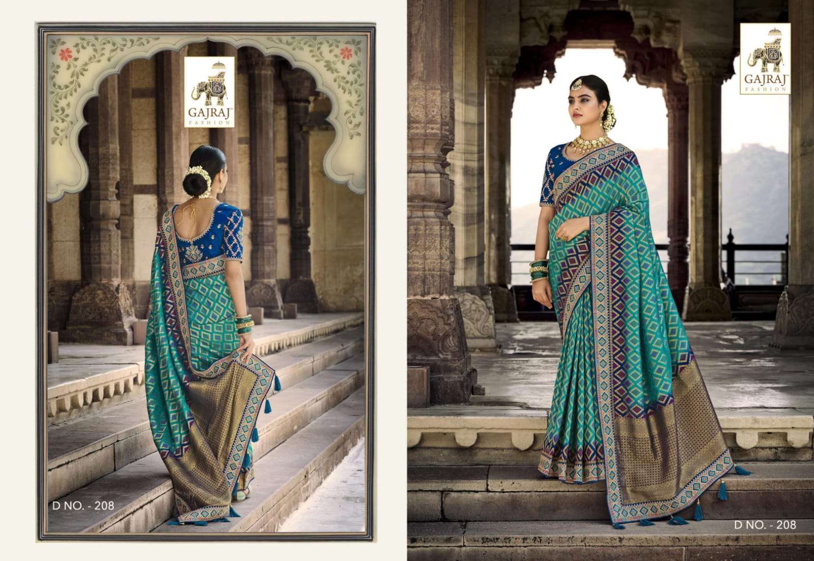 GAJRAJ 207 SERIES BY GAJRAJ FASHION 207 TO 218 SERIES INDIAN TRADITIONAL WEAR COLLECTION BEAUTIFUL STYLISH FANCY COLORFUL PARTY WEAR & OCCASIONAL WEAR SILK SAREES AT WHOLESALE PRICE