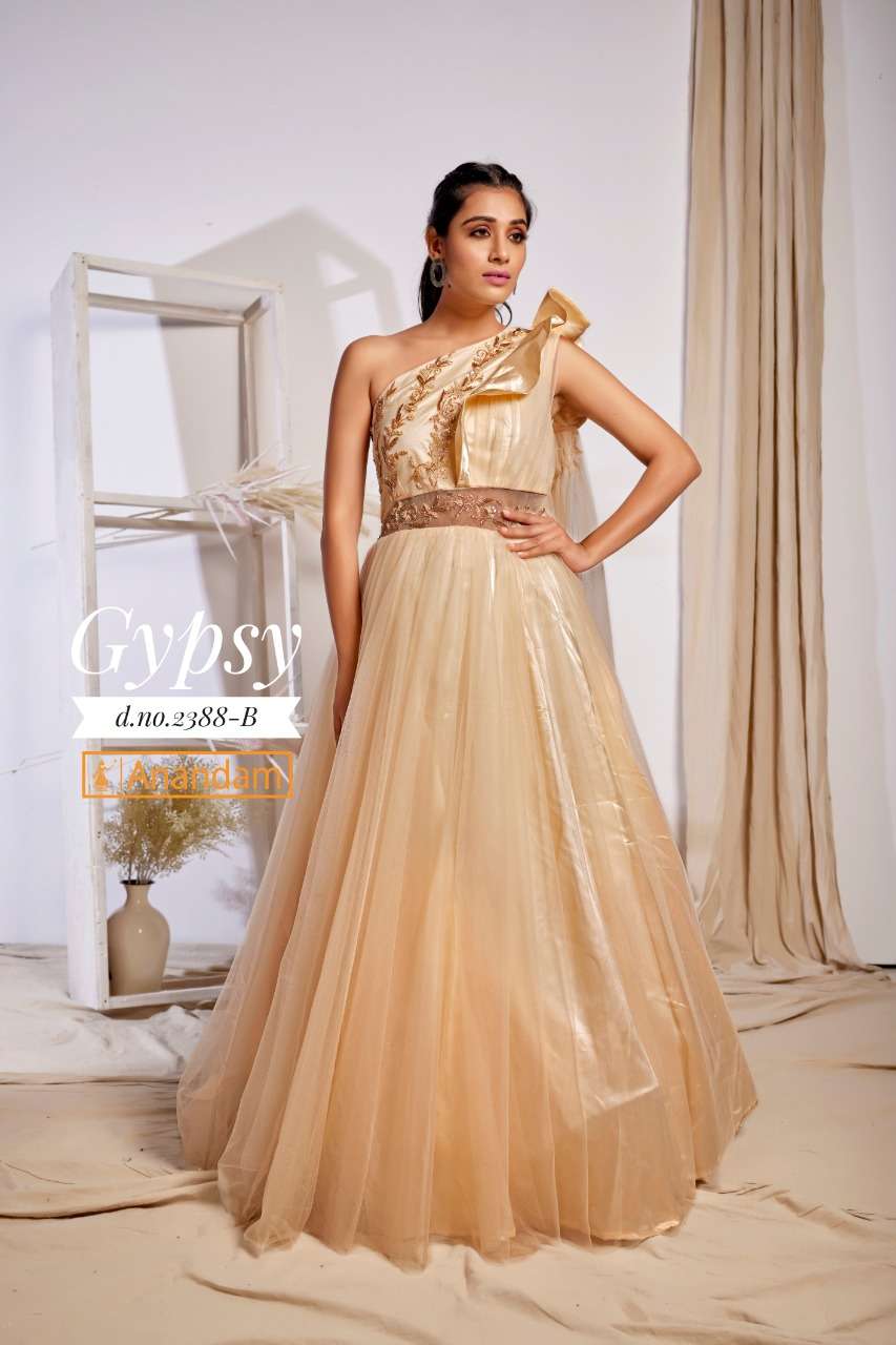 GYPSY BY ANANDAM 2388 TO 2392 SERIES BEAUTIFUL STYLISH FANCY COLORFUL CASUAL WEAR & ETHNIC WEAR NET EMBROIDERED GOWNS AT WHOLESALE PRICE